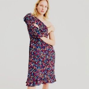 J. Crew Multicolor Stars One-Shoulder Dress